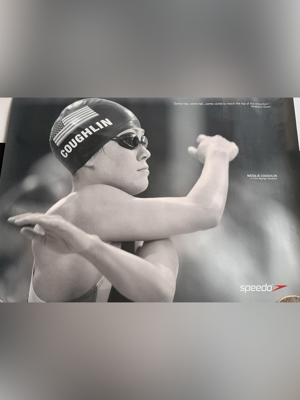 Natalie Coughlin Speedo Poster – Olympic Swimmer Black & White Print
